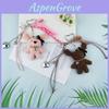 Cute Bear Keychain For Phones And Bags Pvc Decor With Heart Ribbon For Teens And Girls