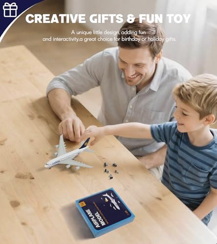 QIYUMOKE 1/400 German A380 Airplane Model Kit (6-inch Large) with Assembled Aircraft Landing Gear and Display Stand for Airbus A380 Airplane Model Kit
