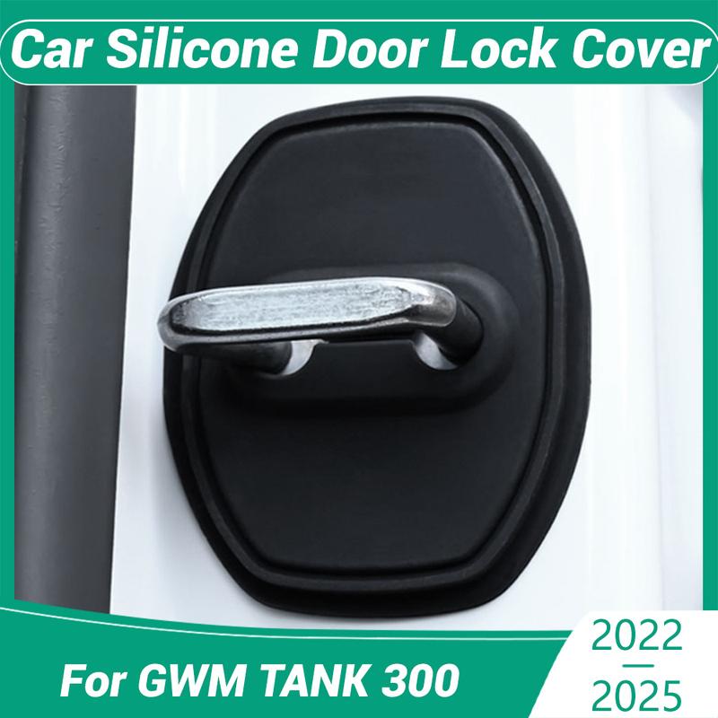 For GWM TANK 300 -2025 Car Decorat Protecte Door Lock Cover Decoration Accessories Silicone Mute Damping Cushion