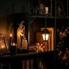 Gothic Iron Witch Bookshelf Lamp Black Metal Mini Shelf Lamp Book Nook Light  for Reading Nook