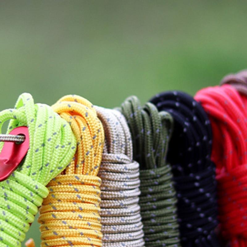 Reflective Paracord Rope Highly Strength Tent Lanyard Strap Outdoor Camping Canopy Rope Guyline Hiking Equipment