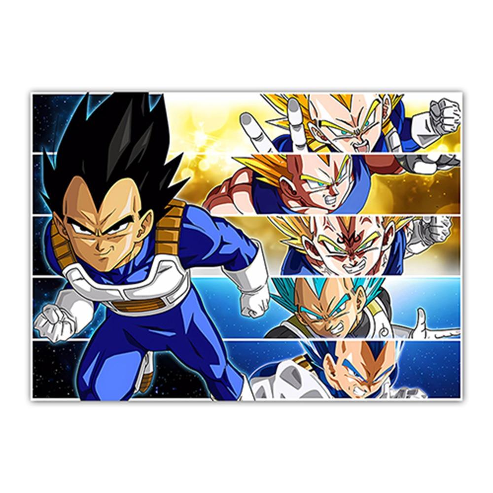 Japanese Modern Anime Retro Dragon Ball Poster Goku Gohan Vegeta Piccolo Friza Canvas Painting Print Wall Art Children Gift
