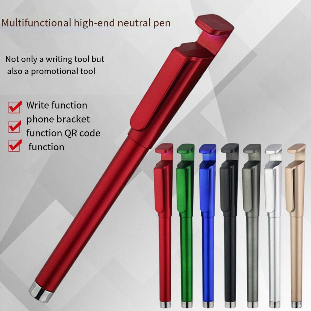 0.5mm Gel Pen with Clip Portable Refillable Pens Phone Holder Signatures Writing Tool Stationery School Office Home
