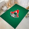 Red Train Logo on Green Background suitable as a non-slip mat for the living room or bedroom sofa