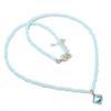 Swiss Blue Topaz Gemstone 925 Sterling Silver Jewelry Necklace 20" KJ-985
