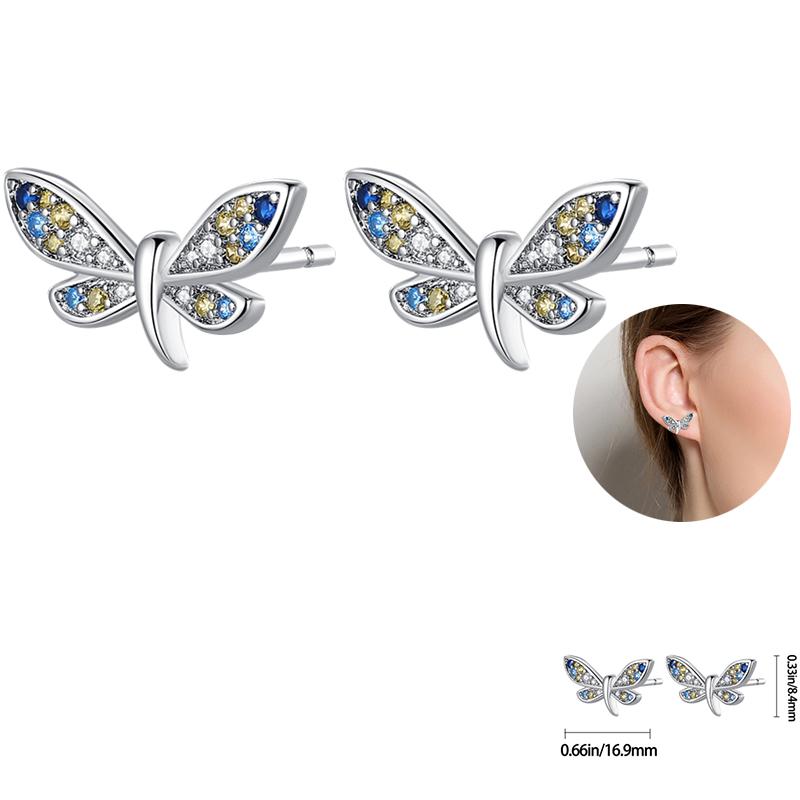 Ladies Sweet 925 Silver Ocean Star Flower Butterfly Design Trendy Earrings Birthday Commemoration Day Fine Sweetheart Jewelry