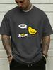 Funny Retro Chick Fried Egg Bro Dialogue Cartoon Graphic Print Unisexs Crew Neck Short Sleeve Tee Casual Daily Soft Basic Wear Top