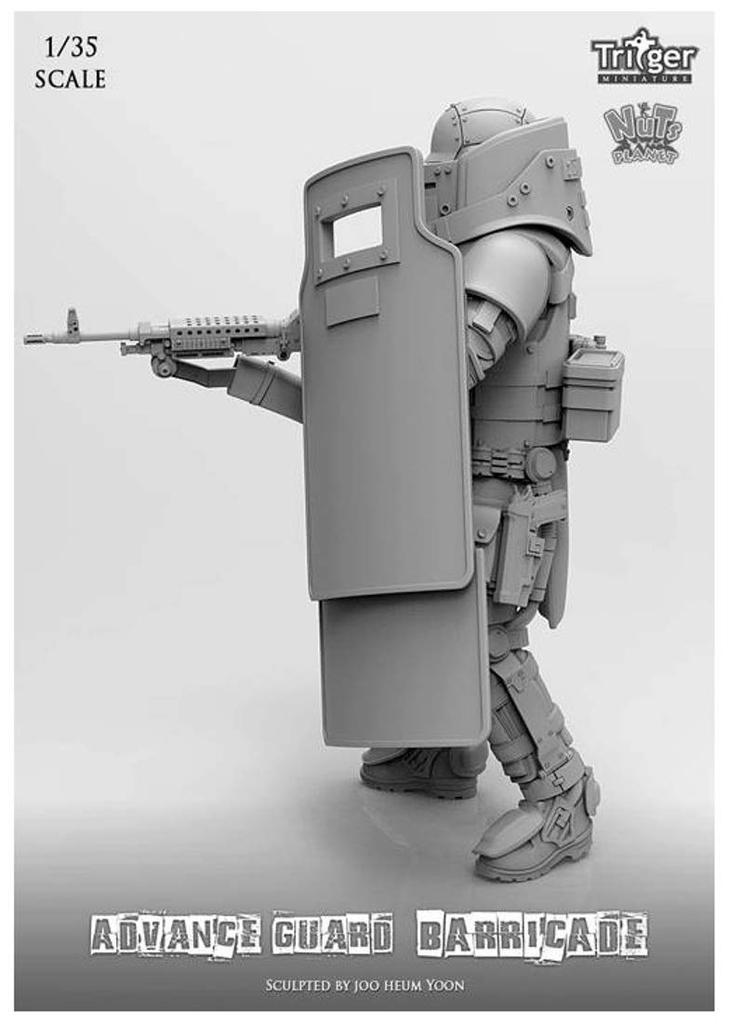 Nuts Planet Advance Guard Gardner Fighting with a Bulletproof Shield Unpainted Resin Assembly Kit T35002 1/35