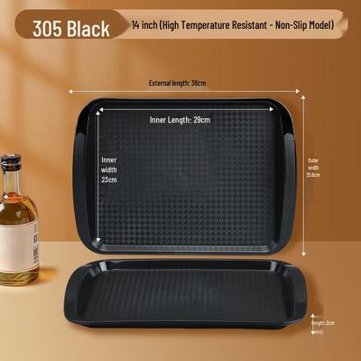 Wuhe Rectangular Plastic Serving Tray with Handles