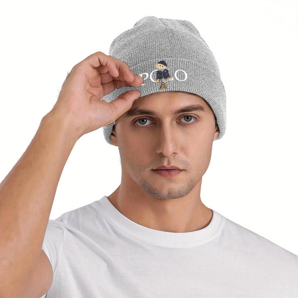 P-Polos Knit Cuff Beanie Skull Hats For Men Women Winter Knitted Beanies Caps