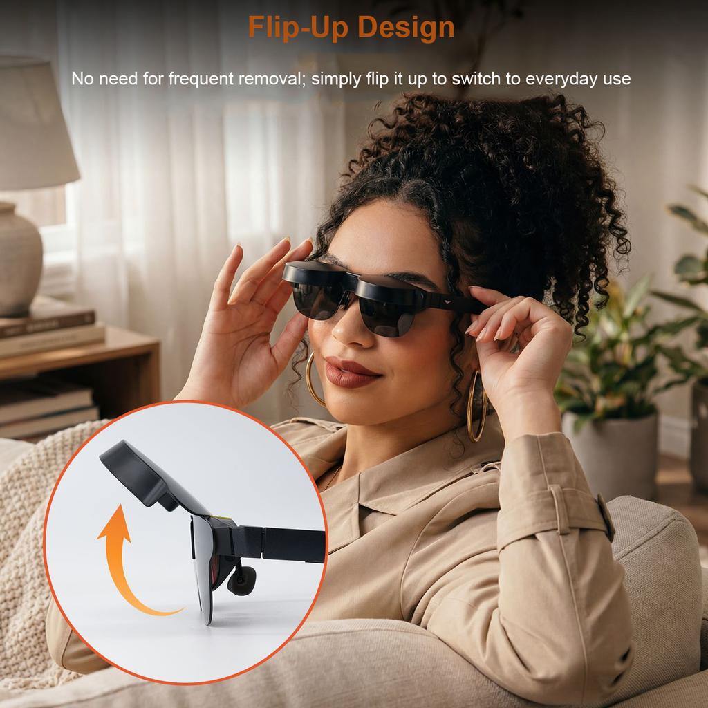 Flip Up Light Shield Cover for RayNeo Air 3s Air 4 Air 3s Pro Air 4 Pro Blocks Stray Light Enhances Immersion Protects