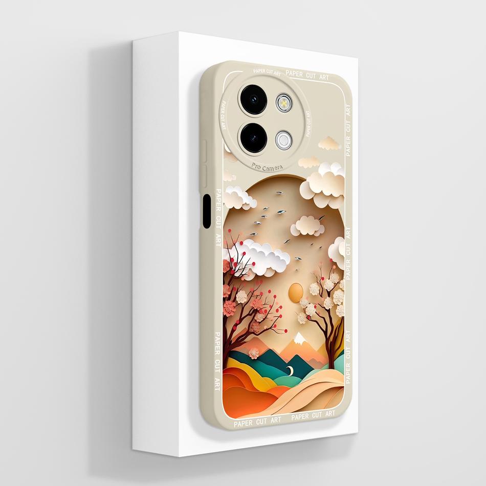 Case For Vivo Y38 Y58 T3X Y200i Y200T 5G Cute Panda Funda Soft Liquid Silicone Camera Protection Back Cover Shockproof Bumper