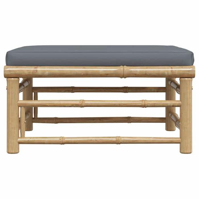 Maison Exclusive - Repose-pied de jardin avec coussin gris foncé Bambou