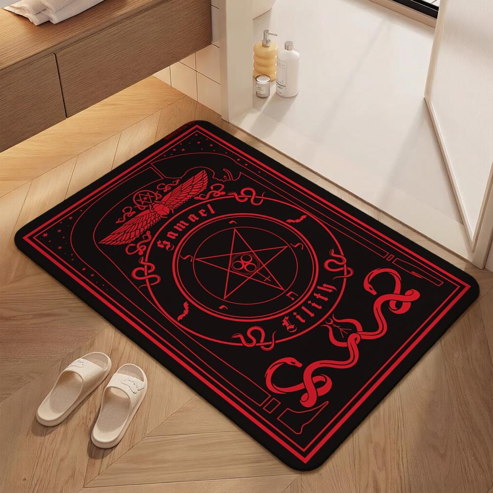 Dark Occult Pentagram Ritual Theme Indoor Rug Allseason Carpet For Bedroom Study Home Decor Halloween Gift