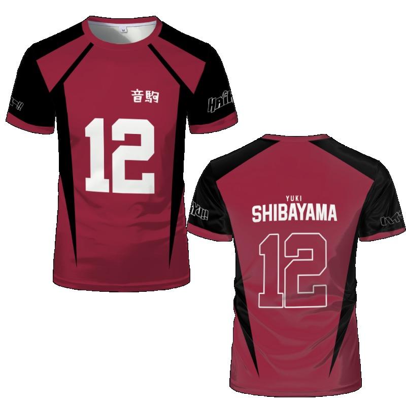 Haikyuu Nekoma Red Cartoon Anime Cosplay Men Jersey Summer Short Sleeve Children Tee Tops 2024 New Style Fashion MENS T-shirt