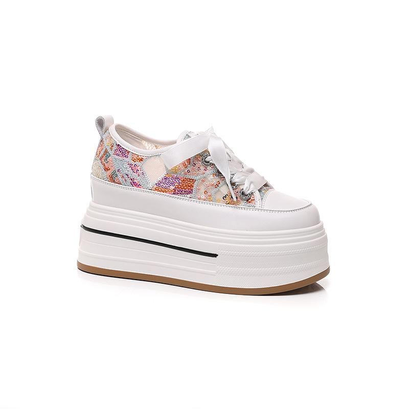 

Fujin 8,5 см, брендовые солнцезащитные летние модные сетчатые массивные кроссовки, повседневная обувь на полой платформе, удобная обувь на танкетке на плоской подошве из блестящей кожи 37