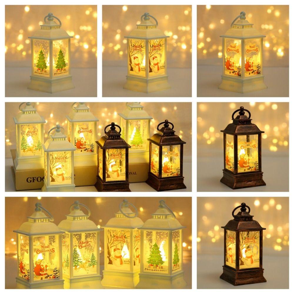 Vánoční stromeček Vánoční svícnová lampa Santa Santa Závěsná lampa Vánoční větrná lampa Kid Gift