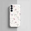 Simple Fresh Floral Pattern Electroplated Silver Phone caseFor Samsung Galaxy S26 S25 Edge S24 S23 FE S22 Ultra S20 S21 5G Cover