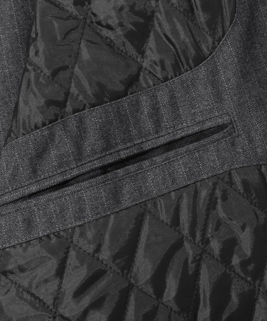 Trillion Pin Stripe Officer Crop Bomber Jacket_Gray