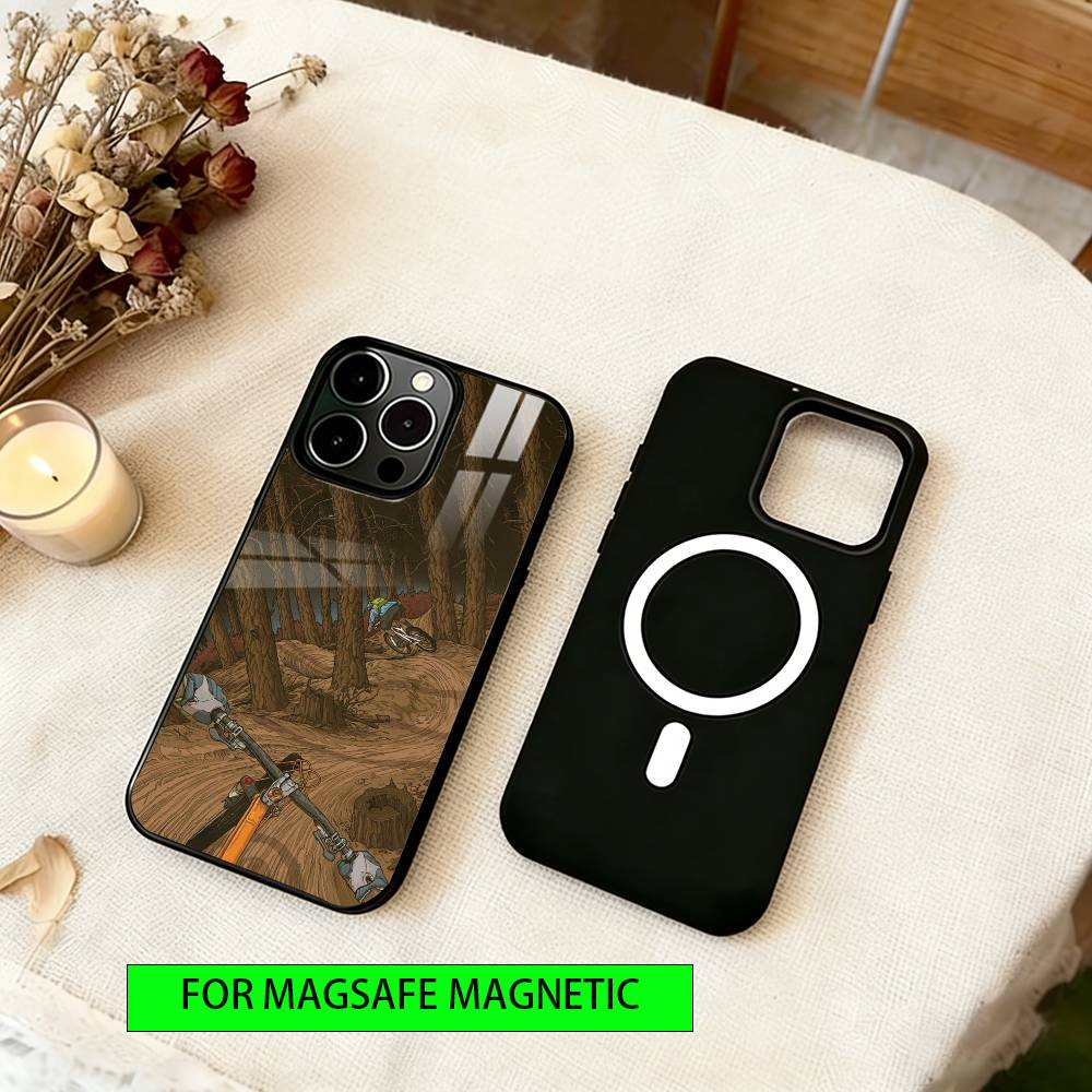 Mountain Biking  Phone Case For iPhone17,16,15,14,13,12,11 Plus,Pro Magnetic with Magsafe Wireless Charging