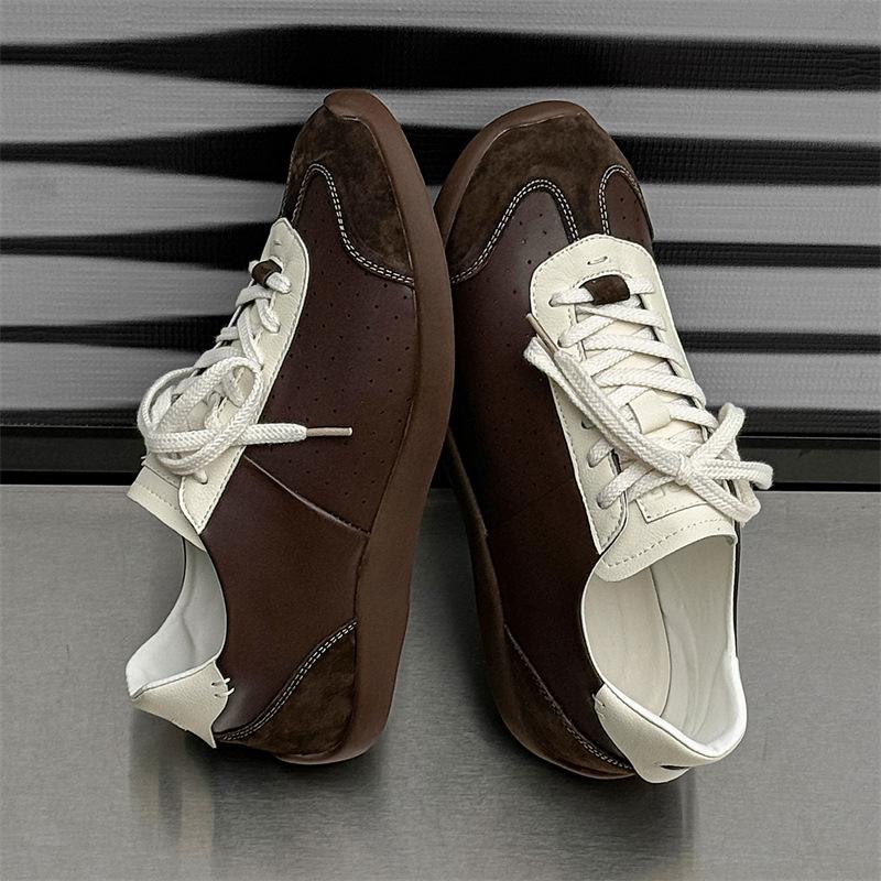 Breathable German training shoes men's color matching retro thin strap Forrest Gump shoes soft-soled flat-soled sports board shoes