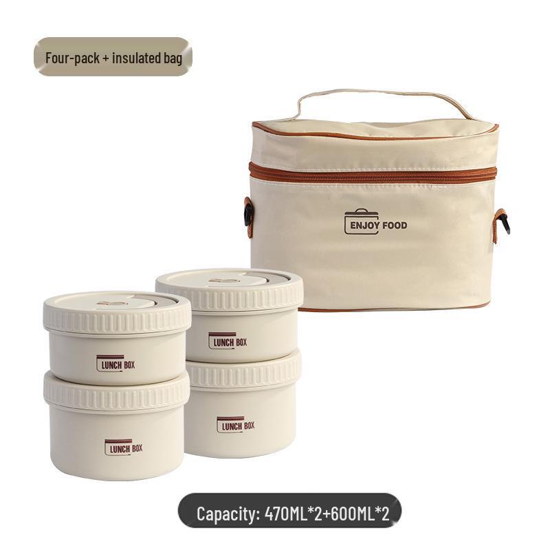 

Круглый многослойный ланч-бокс из нержавеющей стали 316 с термоизоляцией для дома, офиса или школы.