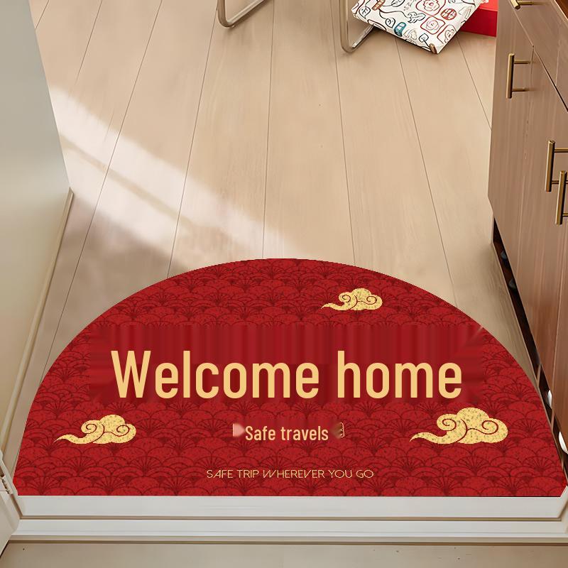 Semicircle Diatomaceous Earth Entrance Mat - Dirt-Resistant, Easy-Clean, Non-Slip, Cuttable Foot Pad for New Year