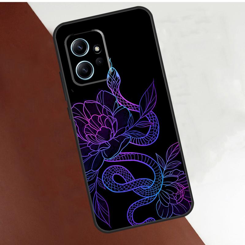 Snake Flower Case For Xiaomi Redmi Note 14 10 11 12 13 15 Pro Plus Cover For Redmi 15 14C 10C 12C 13C 15C
