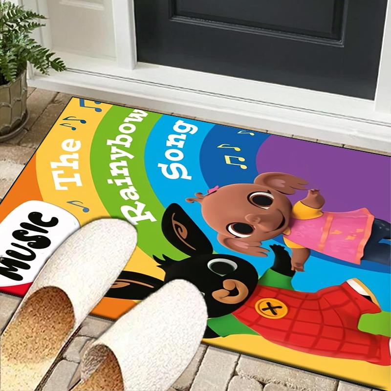 Bunny And Friends Adventure Office Rug Chair Mat, Game Carpet, Suitable for Front Door, Bedroom, Living Room, Desk, Holiday Gift