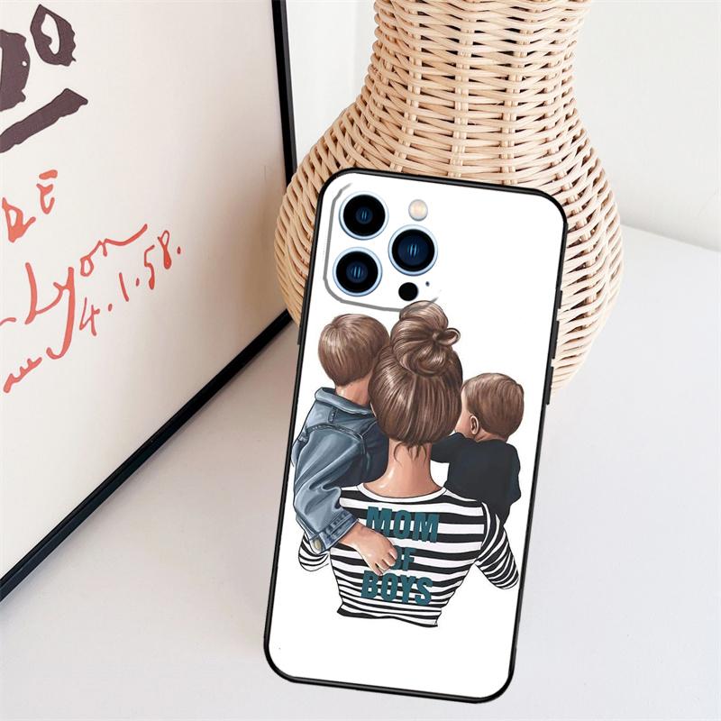 Baby Mom Daughter Girl Son Dad Phone Case For iPhone 17 Pro Max 16 15 11 13 12 14 Pro Max mini 15 16 Plus 16e 17 Air Cover
