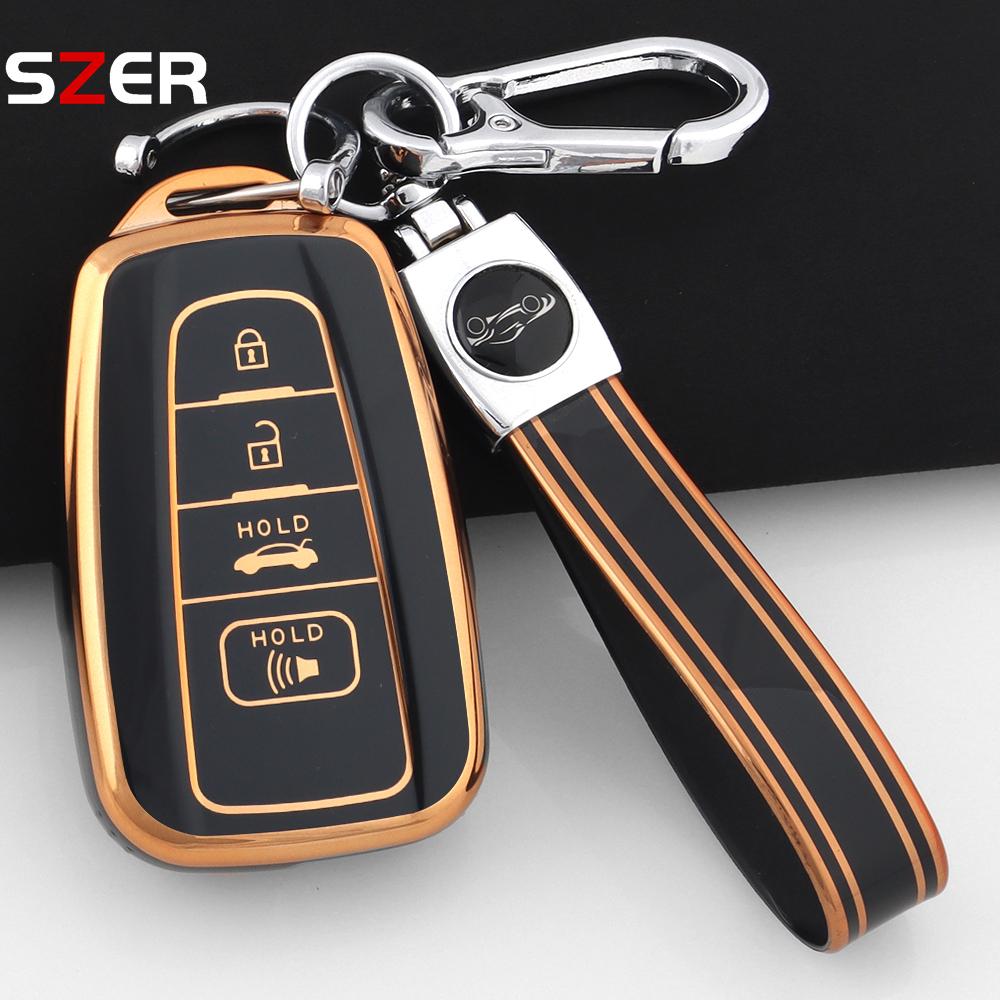 4 Buttons Tpu Remote Car Key Case Cover For Toyota Chr Camry Corolla Rav4 Highlander C-Hr Prius Land Cruiser Prado Key Chain Fob