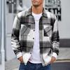 Men's Cropped Trendy Loose-fit Plaid Woolenovercoat Jacket Casual Scene Fashionable Youth Fashion Overcoat