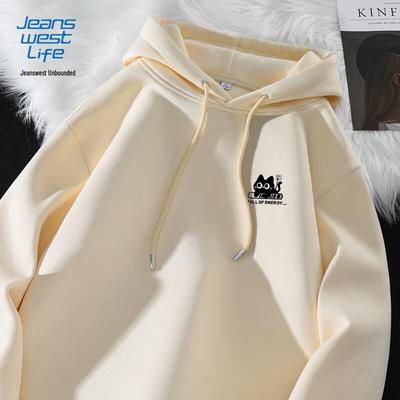 Jeanswest Men's Loose-Fit Cartoon Hooded Sweatshirt