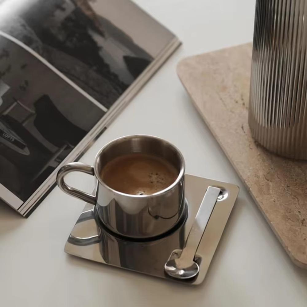 Service à thé en acier inoxydable 304 Tasse à café minimaliste Accessoires de vaisselle Tasse à eau Restaurant