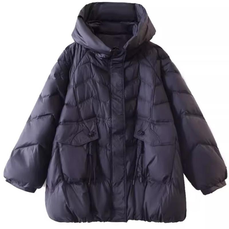 Retro Mid-length Down Jacket Women's Winter Fashion Design Sense Twist Tassel Warm White Duck Down Jacket
