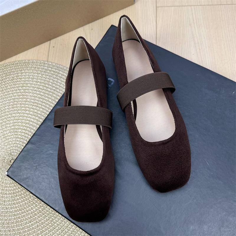 Fashion Flat Shoes for Women Retro Square Toe Shallow Mouth New Summer Ballet Mary Jane Shoes Plus Size Casual Women's Shoes 42 43