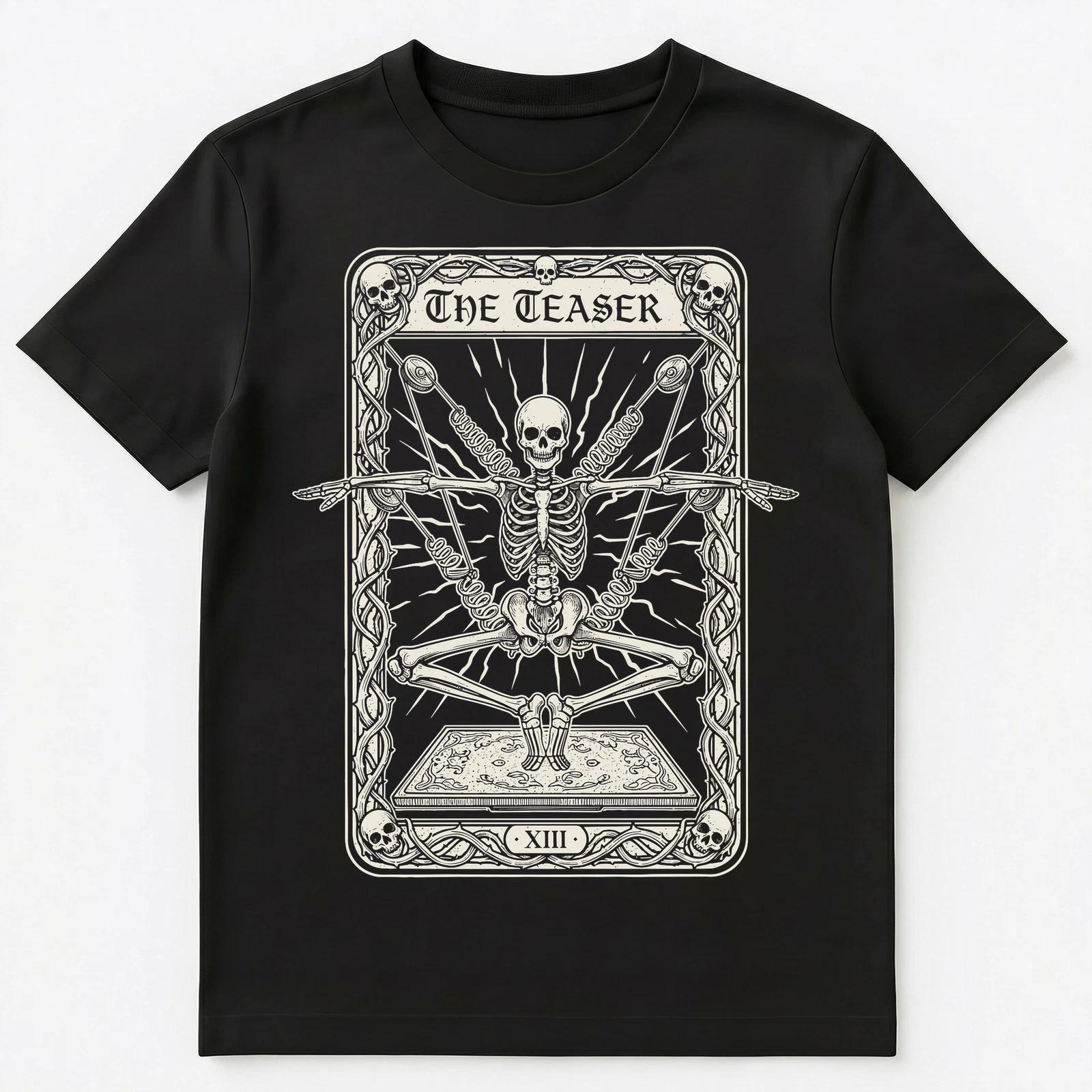 

Pilates Skeleton Teaser Card Gothic Unisex T-Shirt 2XL