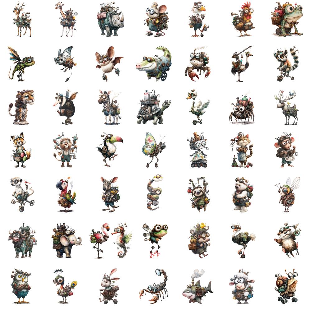 50/100PCS Punk Style Stickers Landscape Decorative Laptop Coffee Art Transparent Luggage Stationery Waterproof PET Stickers