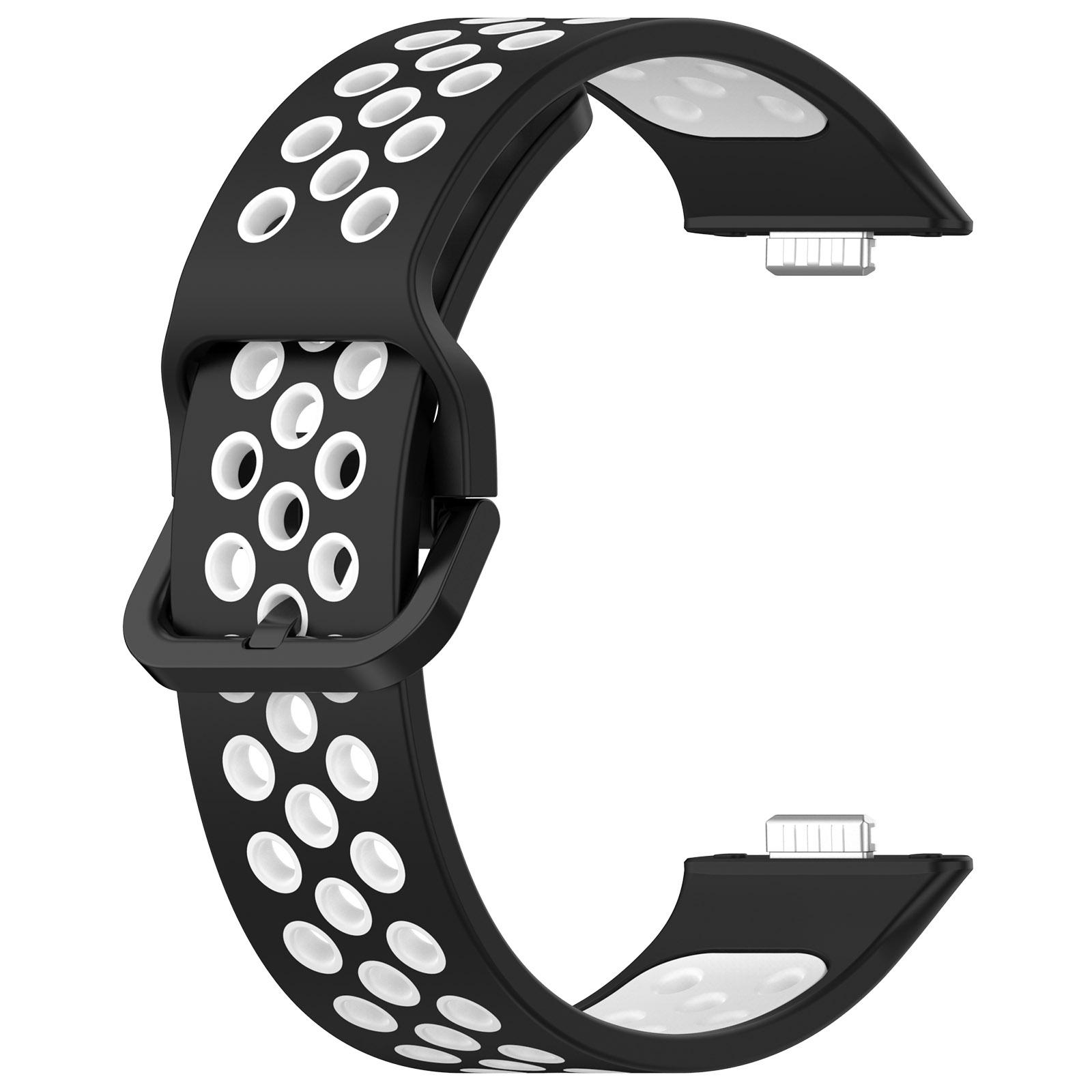 

For Huawei Watch Fit 3 Soft Silicone Watch Strap Replacement Dual Color Band Grey+Orange