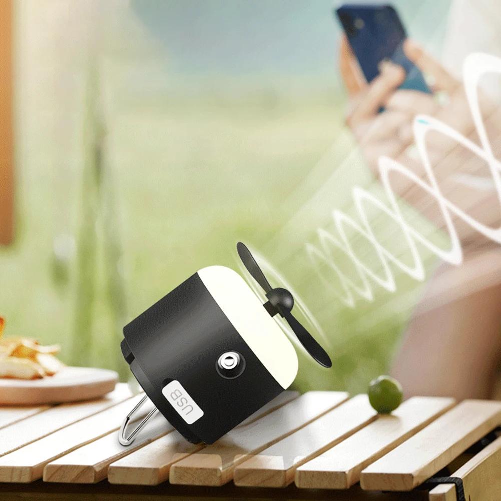Multi-function Camping Ceiling Fan Light Portable Hiking Tent Lamp With Spray Mist Mosquito Repeller LED Lighting Fan