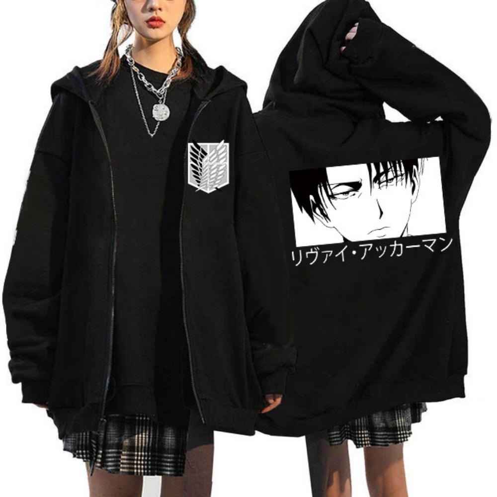 Anime Attack on Titan Poslední sezóna Mikina s kapucí na zip Shingeki No Kyojin Y2k Bundy na zip Mikiny Eren Yeager Manga Streetwear