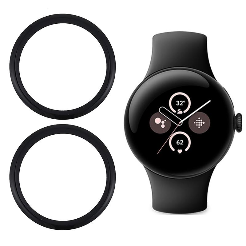 

2Pcs/Pack For Google Pixel Watch 3 XL 45mm PMMA Watch Screen Protector Anti-Scratch (Black Edge) A