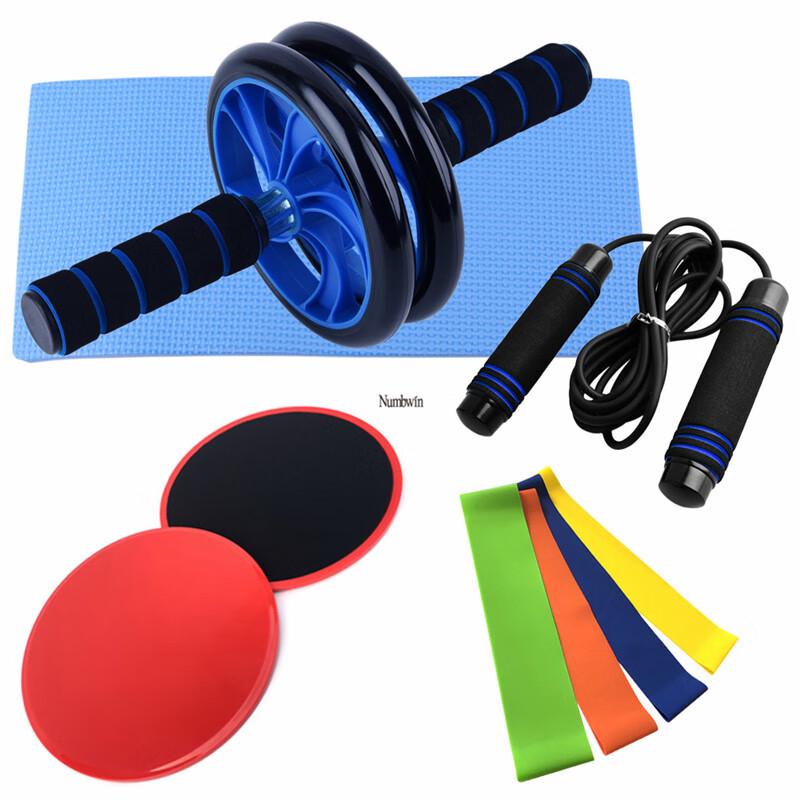 9-Piece Home Fitness Ab Roller & Resistance Training Set