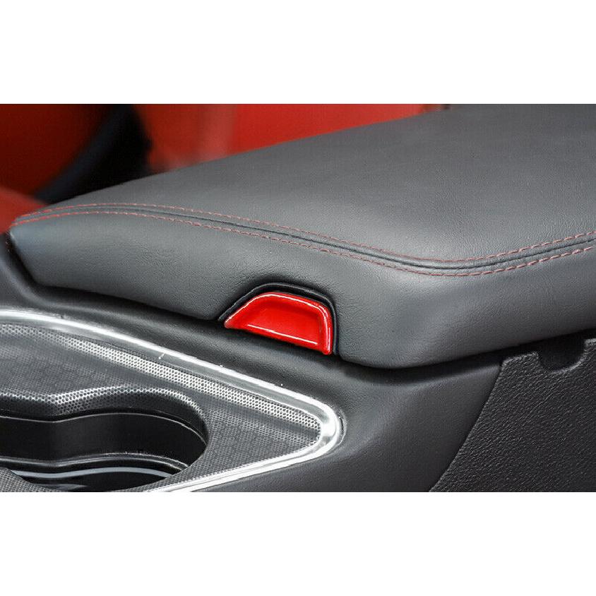 For Dodge Challenger 2015-2023 Fiery Red Console Armrest Box Switch Cover Trim