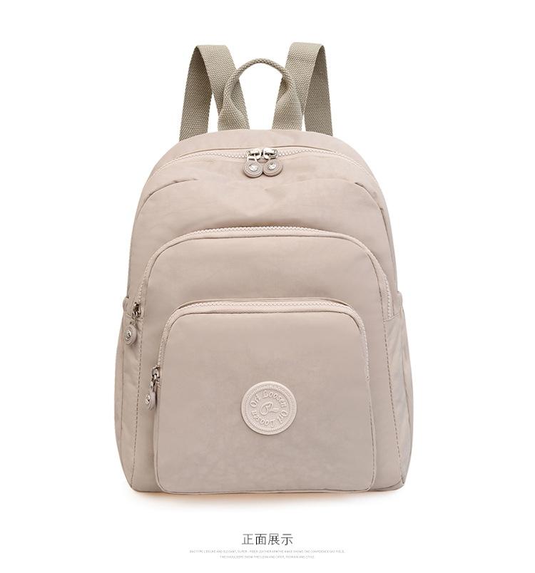 Middle-aged women's backpack new light casual nylon bag solid color multi-layer simple and fashionable small backpack