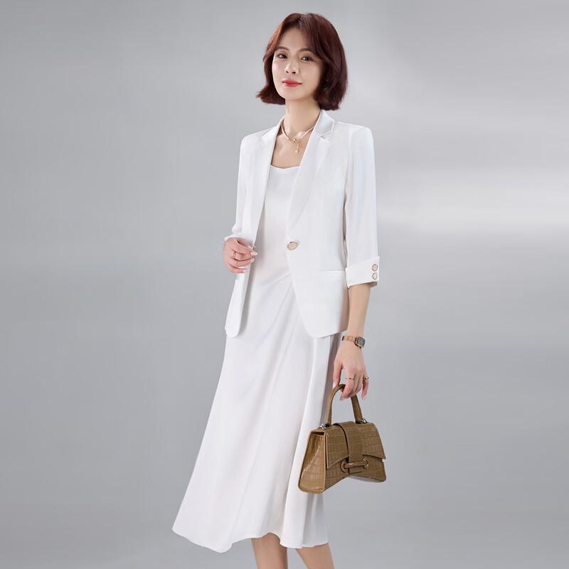 Women's Elegant Blazer & Slip Dress Two-Piece Set