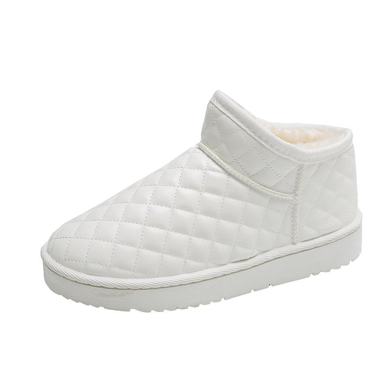 

Модные новые зимние сапоги, короткие зимние водонепроницаемые ботинки, женские ботильоны из натуральной кожи, теплые туфли на плоской подошве с меховой подкладкой 40 белый