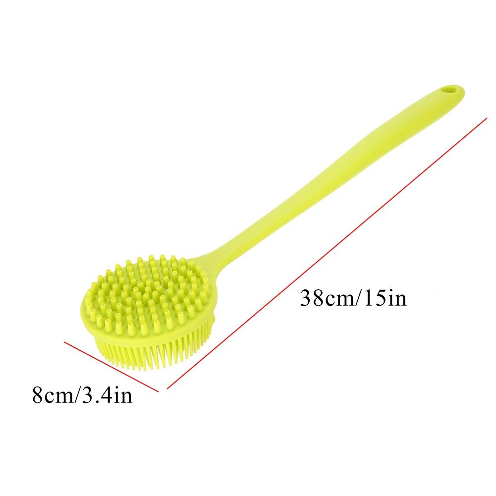Silicone Soft Long Handle Shower Exfoliating Brush Body Scrubber Bath Shower Massage Brush