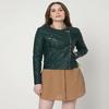 Noora Women's Green Leather Biker Jacket Party Wear Jacket Casual Jacket Gift For Her