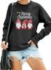 Women's Christmas Gnome Print Round Neck Pullover Hoodie